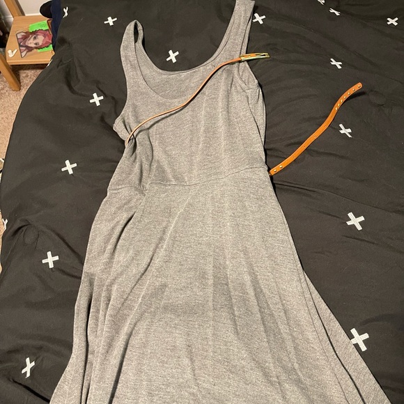Long, grey, high-low dress. - Picture 3 of 3